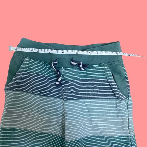 Green Striped Toddler Shorts | Size 18M | Comfy Knit Pull-On Summer Shorts - Picture 4 of 6